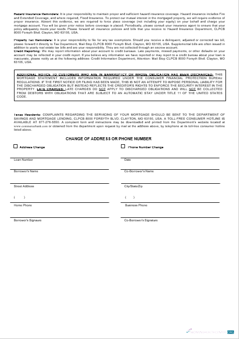 Download USA Commerce bank mortgage statement in Word and PDF formats 3 Photoshop template